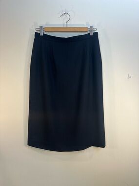 Vintage Talbots Navy Blue 100% Wool A Line Pencil Skirt Women’s Made In USA Sz M